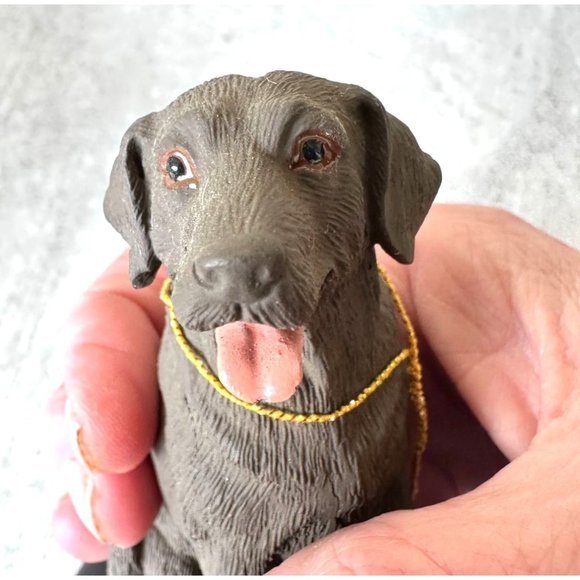 NWT Vintage Chocolate Lab Sculpture Sandicast Life's Attractions Labrador Dogs - Picture 2 of 12